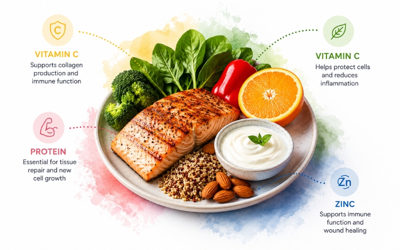 Healthy foods that support wound healing and tissue repair