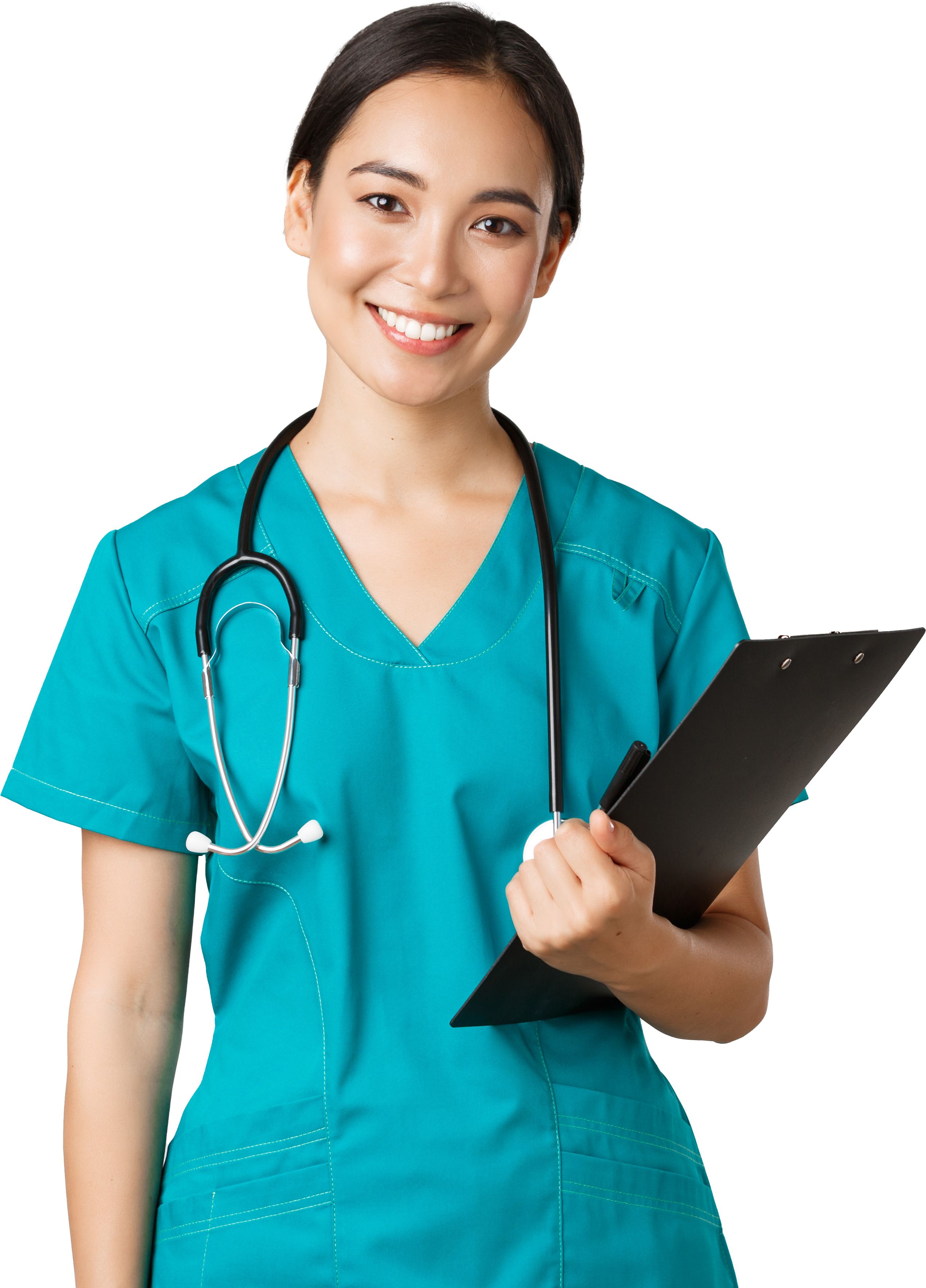 Nurse with black hair