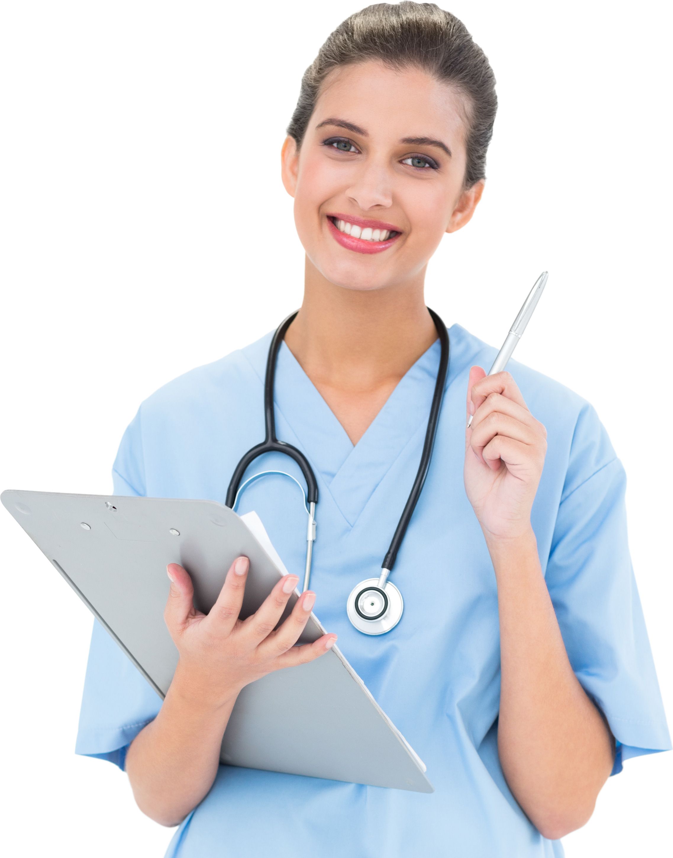 Nurse with brown hair