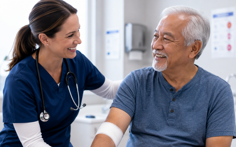 Advanced wound care treatment for elderly patients